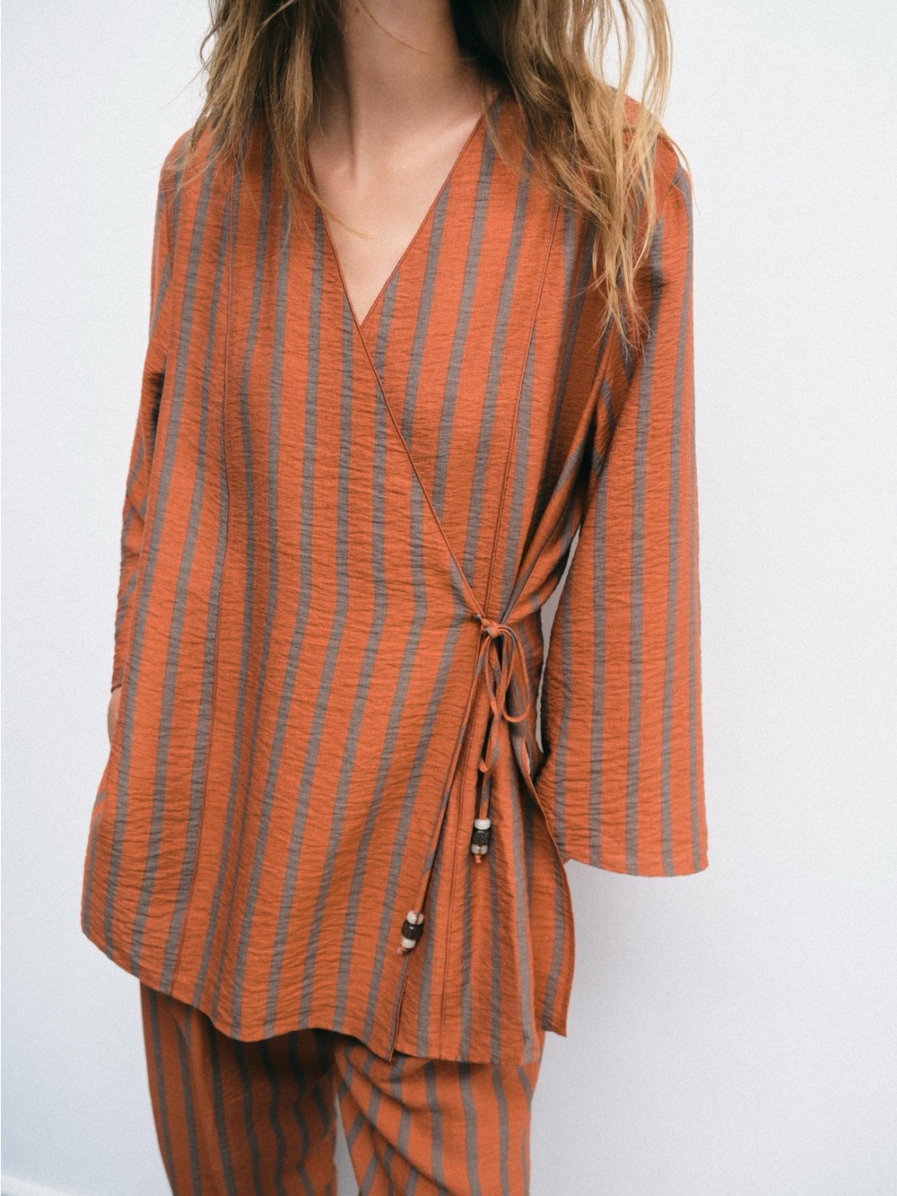 Zara Striped Wrap Jacket